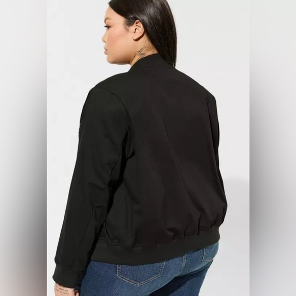 Torrid Stretch Twill Bomber Jacket NWT 2X - Picture 3 of 7